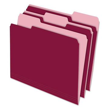 Pendaflex® Interior File Folders, 1-3-cut Tabs, Letter Size, Burgundy, 100-box freeshipping - TVN Wholesale